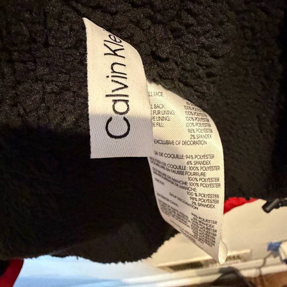 Calvin Klein Red sherpa Lined Jacket Mens L NWOT - Picture 3 of 10